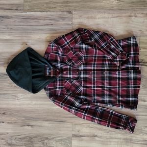 Women's hooded flannel shirt